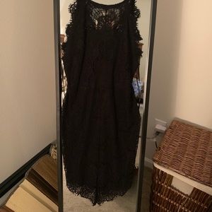 Black lace free people dress